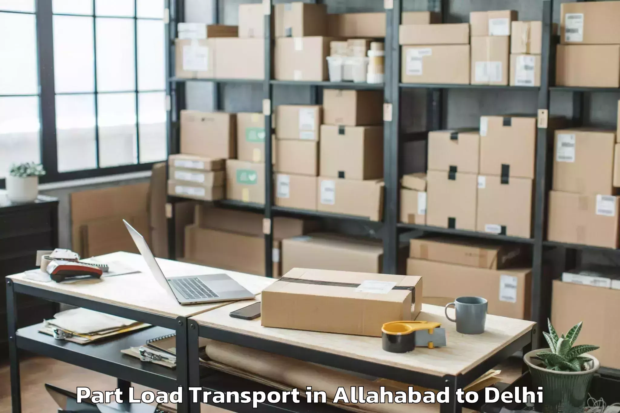 Professional Allahabad to Rajouri Garden Part Load Transport